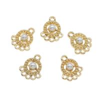 Zinc Alloy Jewelry Pendants, with ABS Plastic Pearl, gold color plated, white Approx 2mm 