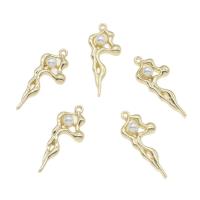 Zinc Alloy Jewelry Pendants, with ABS Plastic Pearl, gold color plated, white Approx 1mm 