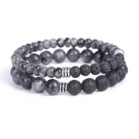 Lava Bead Bracelet, plated, fashion jewelry & Unisex 8mm 