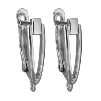 Brass Lever Back Earring Component, silver color plated, with loop Approx 1.5mm 