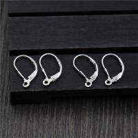 Sterling Silver Hook Earwire, 925 Sterling Silver, plated, DIY & with loop 0.8mm 