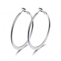 Brass Hoop Earring, silver color plated, fashion jewelry & for woman, 46mm 