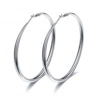 Brass Hoop Earring, silver color plated, fashion jewelry & for woman, 68mm 