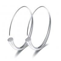 Brass Hoop Earring, silver color plated, fashion jewelry & for woman, 70mm 