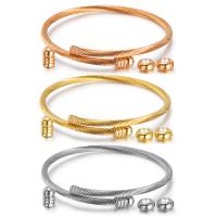 Brazalete del acero inoxidable, Joyería & diferentes estilos para la opción & para mujer, 3mm, diámetro interior:aproximado 60mm, Vendido por UD