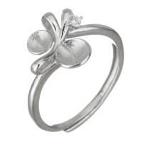 Sterling Silber Ring Halterung, 925er Sterling Silber, mit kubischem Zirkonia, Silberfarbe, 12mm,4mm,5mm,0.8mm, Größe:8, verkauft von PC