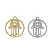 Edelstahl Anhänger, Hamsa, plattiert, keine, 17x15x1mm, Bohrung:ca. 1mm, 10PCs/Tasche, verkauft von Tasche