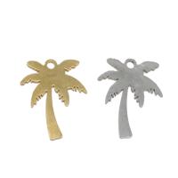 Edelstahl Anhänger, Palm Tree, plattiert, keine, 17x13x1mm, Bohrung:ca. 1mm, 10PCs/Tasche, verkauft von Tasche