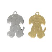 Pendentifs d'animaux en acier inoxydable , chien, Placage, plus de couleurs à choisir Environ 1mm Vendu par sac