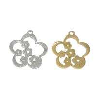 Edelstahl Blume Anhänger, plattiert, keine, 18x16x1mm, Bohrung:ca. 1mm, 10PCs/Tasche, verkauft von Tasche