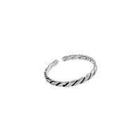 Plata de ley 925 Anillo de dedo Cuff, chapado en platina real, Joyería & para mujer, 16.9mm, 2.2mm, tamaño:5.5-7, Vendido por UD