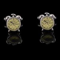 Brass Cufflinks, Clock, epoxy gel, fashion jewelry & Unisex, golden, 5-10mm 