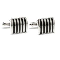 Brass Cufflinks, Square, epoxy gel, fashion jewelry & Unisex, black, 5-10mm 