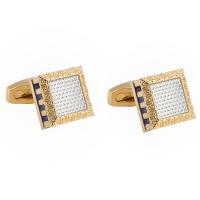 Brass Cufflinks, Square, plated, folk style & for man & enamel 5-10mm 