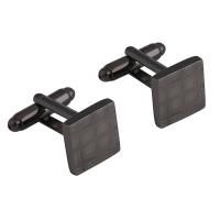 Brass Cufflinks, Square, gun black plated, Laser & fashion jewelry & for man, 5-10mm 