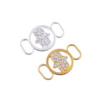 Rhinestone Zinc Alloy Connector, plated, with rhinestone & 1/1 loop & hollow 