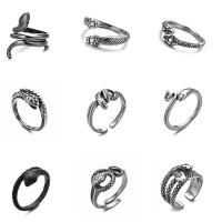 Zinklegierung Manschette Fingerring, Schlange, antik silberfarben plattiert, Vintage & unisex & verschiedene Stile für Wahl, Größe:6-8, 3PCs/Menge, verkauft von Menge