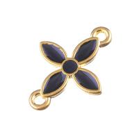 Flower Zinc Alloy Connector, gold color plated, enamel & 1/1 loop Approx 1mm 