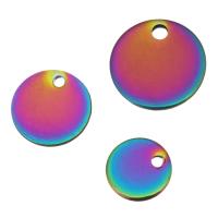 Stainless Steel Pendants, Flat Round, fashion jewelry multi-colored 