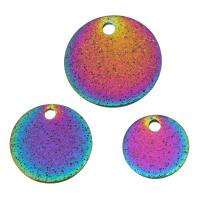 Stainless Steel Pendants, Flat Round, fashion jewelry multi-colored Approx 1.5mm 