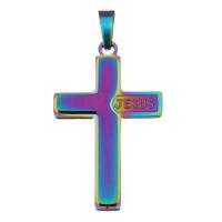 Stainless Steel Cross Pendants, Crucifix Cross, fashion jewelry, multi-colored Approx 