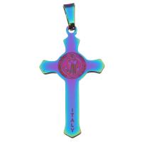 Stainless Steel Cross Pendants, Crucifix Cross, fashion jewelry, multi-colored Approx 