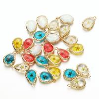 Zinc Alloy Jewelry Pendants, with Crystal, Teardrop, gold color plated Approx 1mm 