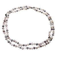 Collar de cadena del suéter de la perla de agua dulce, Perlas cultivadas de agua dulce, Keishi, para mujer, más colores para la opción, 9-15mm, longitud:aproximado 46 Inch, Vendido por Sarta