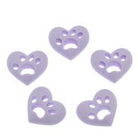 Resina de la manera Cabujones, Corazón, hueco, Púrpura, 16x17x6mm, 500PCs/Bolsa, Vendido por Bolsa