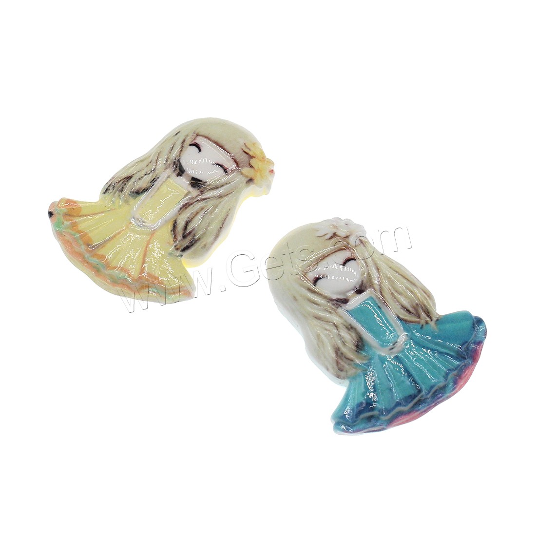 Cartoon Style Resin Cabochon, Girl, different size for choice, more colors for choice, Sold By Bag