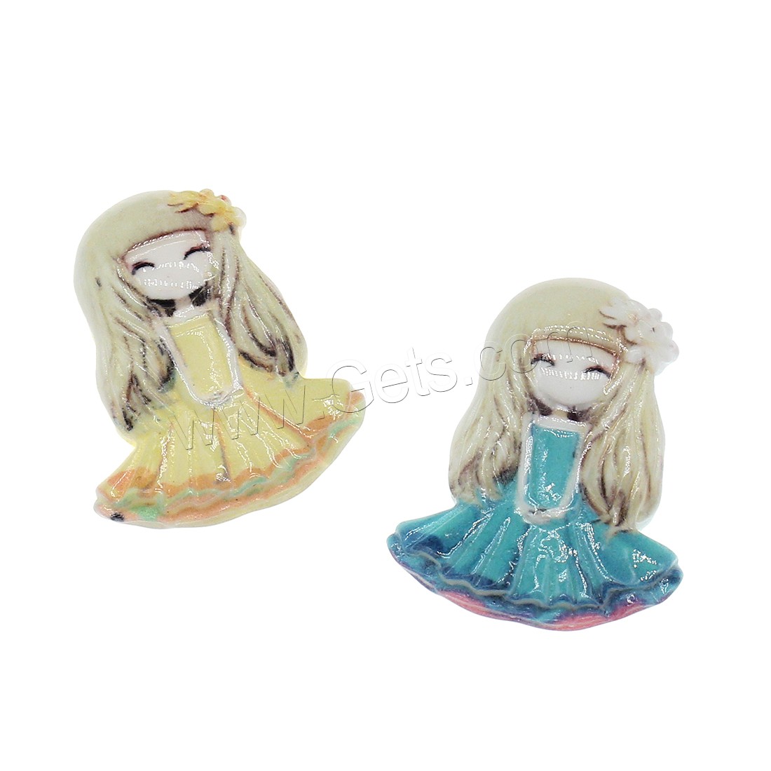 Cartoon Style Resin Cabochon, Girl, different size for choice, more colors for choice, Sold By Bag