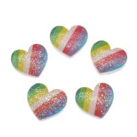 Resina de la manera Cabujones, Corazón, multicolor, 16x17x4mm, 500PCs/Bolsa, Vendido por Bolsa