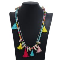 Nácar Collar de flecos, con Hilo de algodón, chapado, Joyería & para mujer, más colores para la opción, Vendido por Sarta