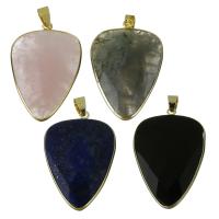 Gemstone Pendantifs en laiton, avec pierre gemme, Placage de couleur d'or, bijoux de mode & différents matériaux pour le choix Environ Vendu par PC