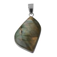 Labradorite Pendants, Brass, with Labradorite, silver color plated, fashion jewelry Approx 