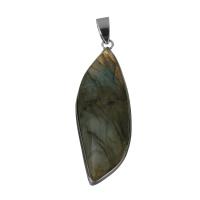 Labradorite Pendants, Brass, with Labradorite, silver color plated, fashion jewelry Approx 