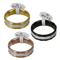 Strass Edelstahl Fingerring, mit Ton, plattiert, verschiedene Größen vorhanden & für Frau, keine, 6mm, verkauft von PC