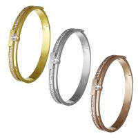 ステンレスバングル, ステンレス, メッキ, 女性用 & ライン石のある, 無色 7mm,57mm, 売り手 パソコン