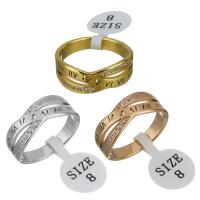 Strass Edelstahl Fingerring, plattiert, verschiedene Größen vorhanden & für Frau & mit Strass, keine, 7.5mm, verkauft von PC