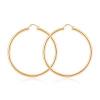 Brass Hoop Earring, plated, fashion jewelry & for woman, golden 