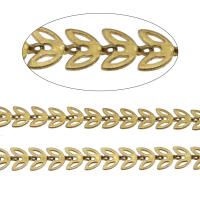 Brass Chain, Leaf, DIY, original color, 7*7*1mm 