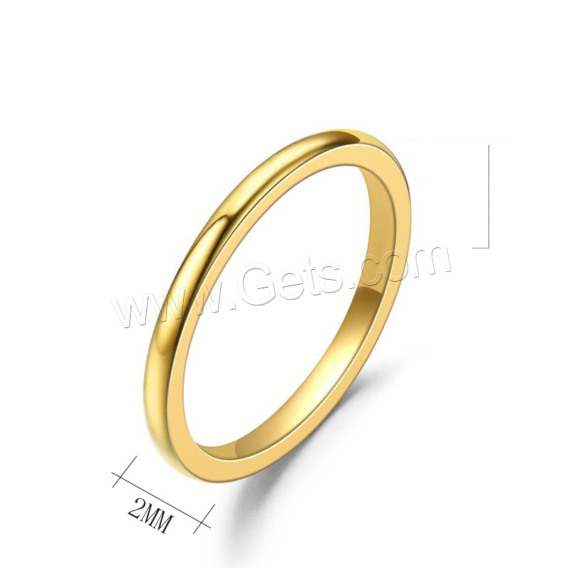 Edelstahl Fingerring, Ringform, plattiert, unisex & verschiedene Größen vorhanden, keine, 2mm, verkauft von PC