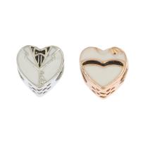 Enamel Zinc Alloy European Beads, Heart, plated Approx 4.5mm 