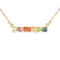 Collier de bijoux de titane, Acier titane, Placage de couleur d'or, pour femme & avec strass, 32*6mm pouce, Vendu par brin