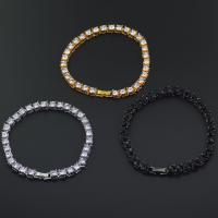 Zinc Alloy Rhinestone Bracelets, plated, for man & with rhinestone 200*5mm Inch 