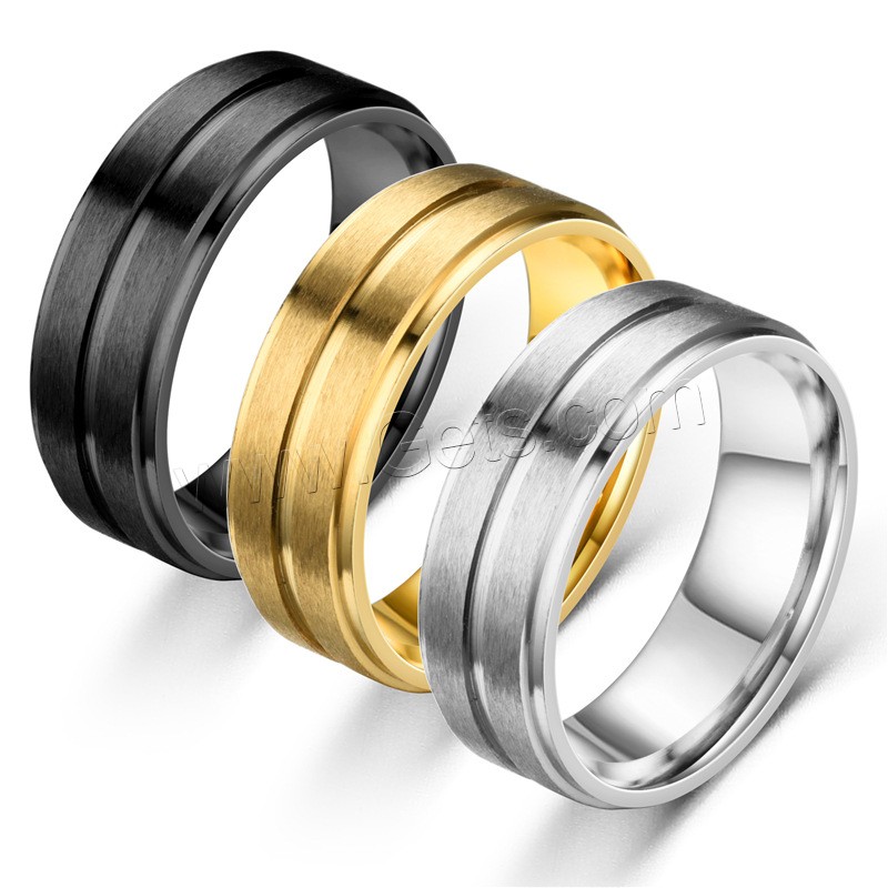 Edelstahl Fingerring, plattiert, unisex & verschiedene Größen vorhanden, keine, 8mm, verkauft von PC