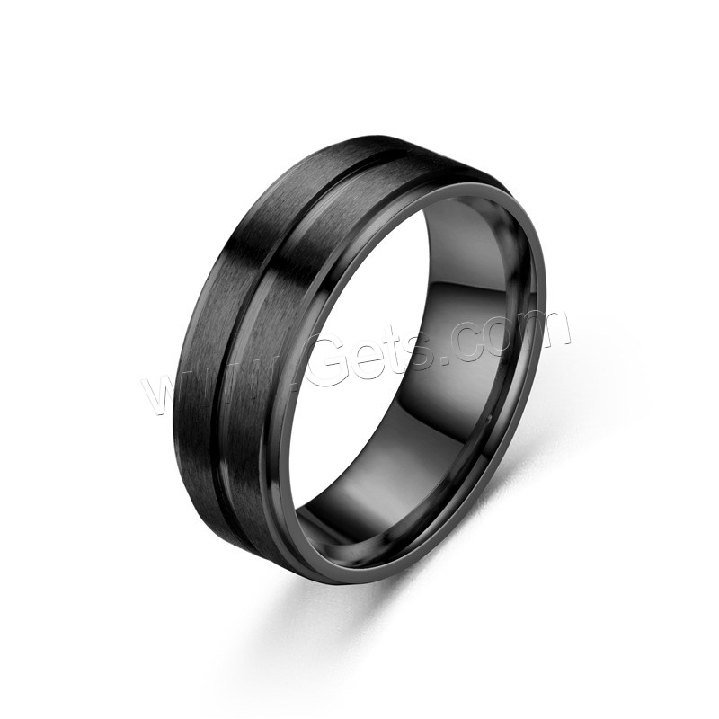 Edelstahl Fingerring, plattiert, unisex & verschiedene Größen vorhanden, keine, 8mm, verkauft von PC