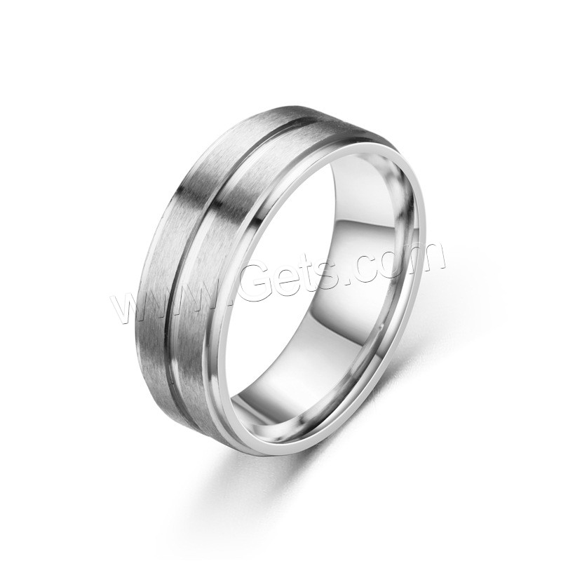 Edelstahl Fingerring, plattiert, unisex & verschiedene Größen vorhanden, keine, 8mm, verkauft von PC