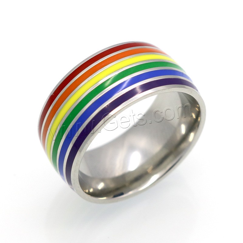 Titanium Steel Finger Ring, plated, Unisex & different size for choice & enamel, more colors for choice, 10mm, Sold By PC