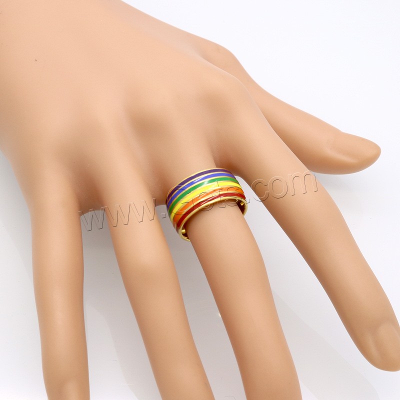 Titanium Steel Finger Ring, plated, Unisex & different size for choice & enamel, more colors for choice, 10mm, Sold By PC